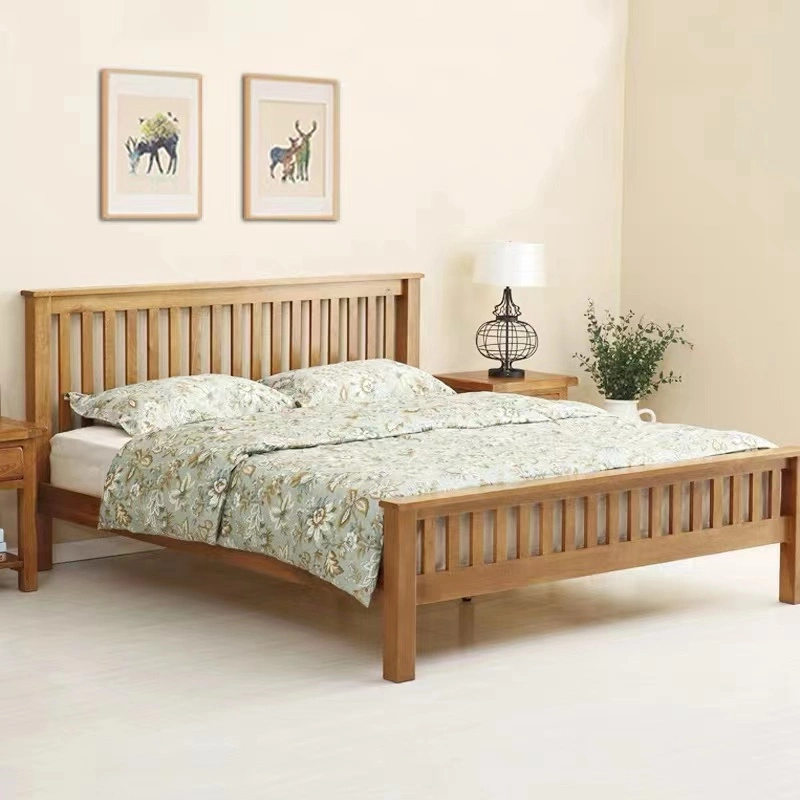 Wooden Furniture Housing Furniture Bedroom Double/King Bed Solid Wood Bed Frame for Adult Home Furniture