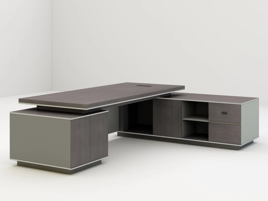 2023 New Design Modern Aluminium Luxury Wooden Melamine Escritorio L Shape Management CEO Executive Office Furniture 2.8m 3.2m Big Office Desk